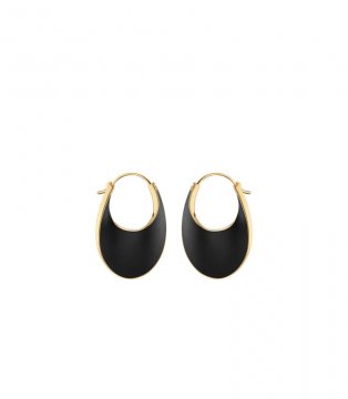 Polene | eole Slim Hoop - Black Leather