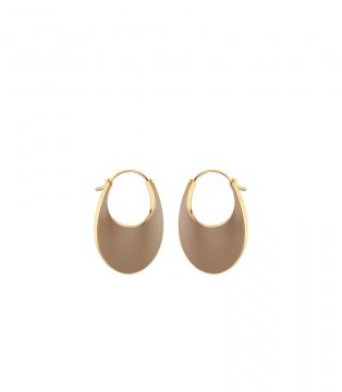 Polene | eole Slim Hoop - Taupe Leather