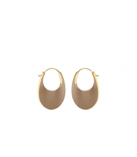 Polene | eole Slim Hoop - Taupe Leather